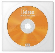 Диск DVD+R Mirex 4.7 Gb, 16x, Бум.конверт (1), (1/600)