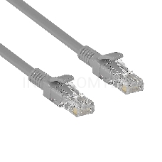 Патч-корд Exegate UTP-RJ45-RJ45-5e-CU-0,3M-GY, UTP, cat.5e, 0.3м, медь, серый