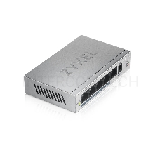 Коммутатор Zyxel GS1005HP Switch PoE +, 5xGE (4xPoE +), desktop, metal, silent, PoE budget 60 W