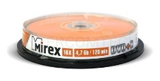 Диск DVD+R Mirex 4.7 Gb, 16x, Cake Box (10), (10/300)