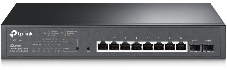 Коммутатор TP-Link JetStream 10-Port Gigabit Smart Switch with 8-Port PoE+, 8× Gigabit PoE+ Ports, 2× Gigabit SFP Slots, 802.3at/af, 150 W PoE Power, 1U 13-inch Rack-mountable Steel CaseIntegration with Omada SDN Controller, 802.1Q VLAN, STP/RSTP/MSTP, IG