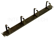 Кабельный органайзер без окон 19 1U, 4 кольца, черный (ГКО-4.62-9005)