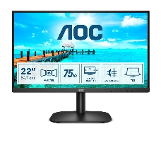 Монитор AOC 21.5 Value Line 22B2DA/01 черный VA LED 16:9 DVI HDMI M/M матовая 200cd 178гр/178гр 1920x1080 D-Sub FHD 2.1кг