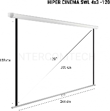 Экран Hiper 183x244см Cinema SWL 4x3-120 4:3 настенно-потолочный рулонный