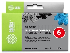 Картридж струйный Cactus CS-BCI6C голубой для Canon S800/ S820/ S900/ S9000; i550 (12ml)