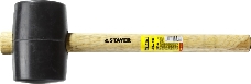 Чёрная резиновая киянка STAYER 20505-90 900г с деревянной рукояткой
