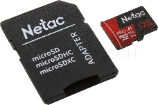 Флеш карта MicroSD card Netac P500 Extreme Pro 128GB, retail version w/SD adapter