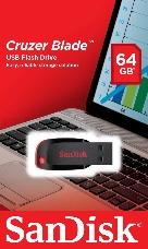 Флеш Диск Sandisk 64Gb Cruzer Blade SDCZ50-064G-B35 USB2.0 черный/красный