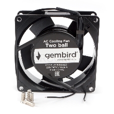 Вентилятор Gembird, 92x92x25, AC, 220, подшипник, 2 pin, провод 30 см