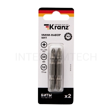 Мини-набор бит KRANZ PZ2xPZ2, PZ1xPZ3-50 мм (2 шт./уп.)