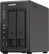 SMB QNAP TS-253E-8G NAS, 2-tray w/o HDD. 2xHDMI-port. 4-core Celeron J6412 2-2.6 GHz, 8GB DDR,  2x2.5Gb LAN, 2 x M.2 2280 PCIe Gen 3 x2, 2x USB 3.2 Gen 2 (10Gbps) Port, 2x USB 2.0 port