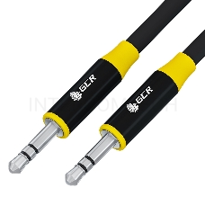 Кабель GCR 5.0m аудио jack 3.5mm/jack 3.5mm черный, AL case черный, желтая окантовка, M/M, GCR-54758