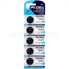 Литиевый элемент питания PKCELL CR2016-5B тип - CR2016 5 шт в блистере
