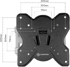 Кронштейн ONKRON M1S для телевизора 17-43 фиксированный, чёрный