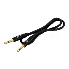 Кабель GCR 0.5m аудио jack 3.5mm/jack 3.5mm черный, GOLD, AL case черный, M/M, GCR-54759