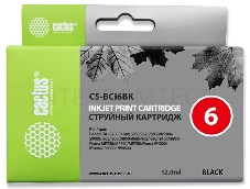 Картридж струйный Cactus CS-BCI6BK черный для Canon i905D i950S i960x i965 i990 i9100 (12ml)