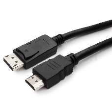 Кабель Cablexpert DisplayPort->HDMI, 7.5м, 20M/19M, черный, экран, пакет