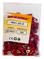 Наконечник кольцевой изолированный ø 3.2 мм 0.5-1.5 мм² (НКи 1.5-3/НКи 1,25-3) красный REXANT