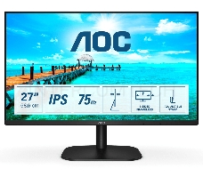 Монитор 27 AOC 27B2H 1920x1080@75Hz IPS LED 16:9 7ms VGA HDMI 20M:1 178/178 250cd 1000:1 Tilt Black