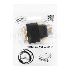 Адаптер (переходник) Gembird  HDMI-DVI A-HDMI-DVI-1, 19M/19M, золотые разъемы, пакет