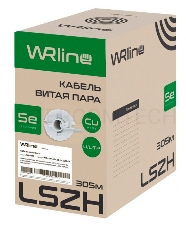 Кабель информационный WRline WR-UTP-4P-C5E-L-LSZH-GY кат.5E U/UTP 4X2X24AWG 0.48AWG LSZH внутренний 305м серый