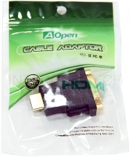 Переходник Aopen DVI-D 25F to HDMI 19M позолоченные контакты <ACA311>