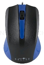 Мышь Oklick 225M черный/синий оптическая (1200dpi) USB (2but)
