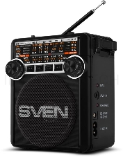 Радиоприемник АС SVEN SRP-355, черный (3 Вт, FM/AM/SW, USB, SD/microSD, фонарь, встроенный аккумулятор) АС SVEN SRP-355, черный (3 Вт, FM/AM/SW, USB, SD/microSD, фонарь, встроенный аккумулятор)