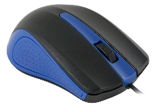 Мышь Oklick 225M черный/синий оптическая (1200dpi) USB (2but)