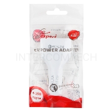 Адаптер питания Cablexpert MP3A-UC-CAR18, 12V->5V 4-USB, поддержка quick charge 3.0