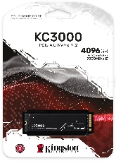 Накопитель SSD M.2 Kingston 4.0Tb KC3000 Series <SKC3000D/4096G> (PCI-E 4.0 x4, up to 7000/7000Mbs, 1000000 IOPS, 3D TLC, NVMe, 3200TBW, Phison E18, 22х80mm, LP graphen heatsink)