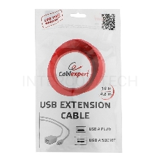 Кабель Gembird UAE016 USB 2.0 кабель удлинительный !!!Активный!!! 4.5м AM/AF