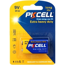 Солевой элемент питания PKCELL 6F22-1B тип - 9V(Крона) 1 шт в блистере