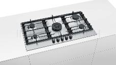 Газовая варочная поверхность Bosch PCR9A5B90M нержавеющая сталь