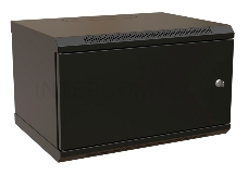 Шкаф коммутационный WRline (WR-TW-0666-SR-RAL9004) настенный 6U 600x600мм пер.дв.металл 2 бок.пан. 60кг черный 520мм 367мм IP20 сталь