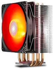 Кулер DEEPCOOL GAMMAXX 400 V2 RED LGA1366/115X/AM4/AM3/+/AM2/+/FM2/+/FM1 (20шт/кор, TDP 180Вт, PWM, Red Led Fan 120mm, 4 тепл. трубки прямого контакта ) RET