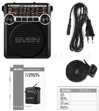 Радиоприемник АС SVEN SRP-355, черный (3 Вт, FM/AM/SW, USB, SD/microSD, фонарь, встроенный аккумулятор) АС SVEN SRP-355, черный (3 Вт, FM/AM/SW, USB, SD/microSD, фонарь, встроенный аккумулятор)