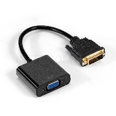 Кабель DVI-D-VGA ExeGate EX-CC-DVID-VGAF-0.2 (25M/15F, 0,2м, позолоченные контакты)