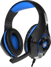 Гарнитура CROWN CMGH-101T Black&blue (Подключение jack 3.5мм 4pin+ адаптер 2*jack spk+mic,Частотныи? диапазон: 20Гц-20,000 Гц ,Кабель 2.1м,Размер D 250мм, регулировка громкости, микрофон на ножке)