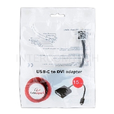 Переходник Cablexpert USB Type-C/DVI, 15см, пакет (A-CM-DVIF-01)