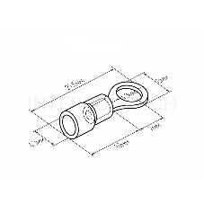 Наконечник кольцевой изолированный термоусаживаемый ø 4.3 мм 0.5-1.5 мм² (НКи-т 1.5-4/НКи-т1,25-4) красный REXANT