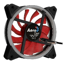 Вентилятор Aerocool REV Red , 120x120x25мм, цвет светодиодов : красный, подсветка в виде двойного кольца, 3+4-Pin, 1200 об/мин, 41,3 CFM, 15,1 дБА