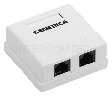 Розетка инф. настенная RJ45 кат. 5Е UTP 2 порта GENERICA