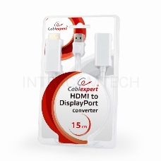 Конвертер HDMI->DisplayPort, Cablexpert DSC-HDMI-DP-W, HD19M+USBxHD20F, белый