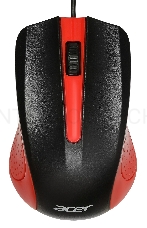 Мышь Acer OMW012 черный/красный оптическая (1200dpi) USB (3but)