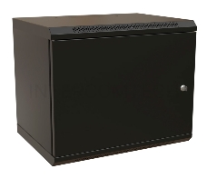 Шкаф коммутационный WRline (WR-TW-1545-SR-RAL9004) настенный 15U 600x450мм пер.дв.металл 2 бок.пан. 60кг черный 370мм 775мм IP20 сталь