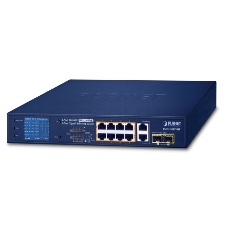 FGSD-1022VHP неуправляемый коммутатор с LCD PoE мниторингом 8-Port 10/100TX 802.3at PoE + 2-Port Gigabit TP/SFP combo Desktop Switch with LCD PoE Monitor (120W)