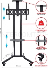 Подставка для телевизора Arm Media PT-STAND-9 черный 32-65 макс.45кг напольный фиксированный