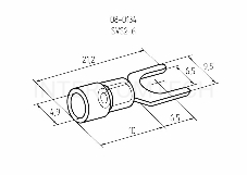 Наконечник вилочный изолированный 6.5 мм 1.5-2.5 мм² (НВи 2.5-6/НВи 2-6) синий REXANT