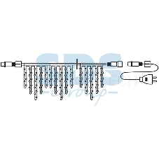 Гирлянда Айсикл (бахрома) светодиодный, 4,8 х 0,6 м, прозрачный провод, 230 В, диоды белые,  176 LED NEON-NIGHT